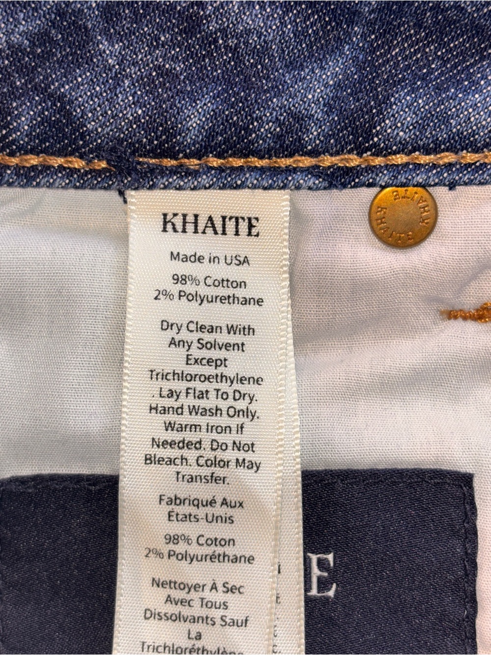 KHAITE Blue Denim Women's Straight-Leg Jeans Waist 34 Inseam 33 - Picture 4 of 5